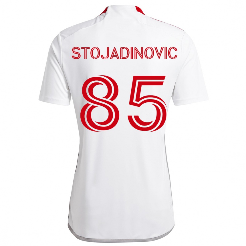 Herren Fußball Marko Stojadinovic #85 Weiß Rot Auswärtstrikot Trikot 2024/25 T-Shirt Luxemburg