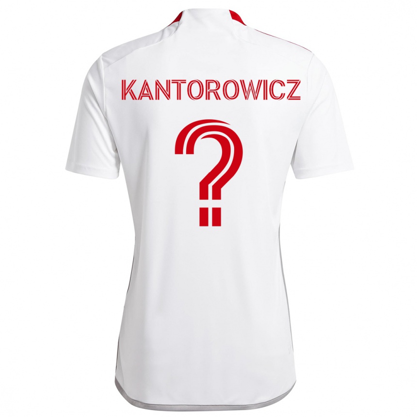 Herren Fußball Dominic Kantorowicz #0 Weiß Rot Auswärtstrikot Trikot 2024/25 T-Shirt Luxemburg