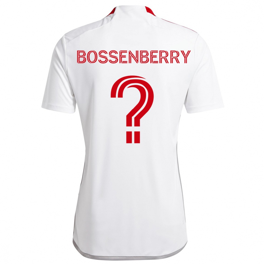 Herren Fußball Antone Bossenberry #0 Weiß Rot Auswärtstrikot Trikot 2024/25 T-Shirt Luxemburg