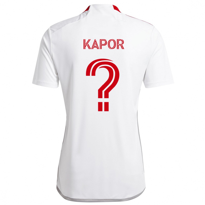 Herren Fußball Stefan Kapor #0 Weiß Rot Auswärtstrikot Trikot 2024/25 T-Shirt Luxemburg