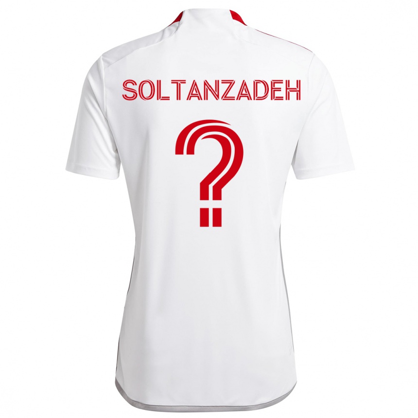 Herren Fußball Shayan Soltanzadeh #0 Weiß Rot Auswärtstrikot Trikot 2024/25 T-Shirt Luxemburg