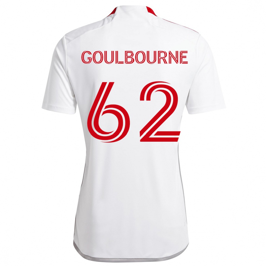 Herren Fußball Rohan Goulbourne #62 Weiß Rot Auswärtstrikot Trikot 2024/25 T-Shirt Luxemburg