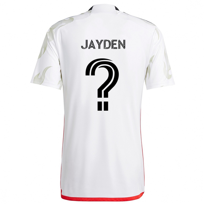 Herren Fußball Rus Jayden #0 Weiß Rot Schwarz Auswärtstrikot Trikot 2024/25 T-Shirt Luxemburg