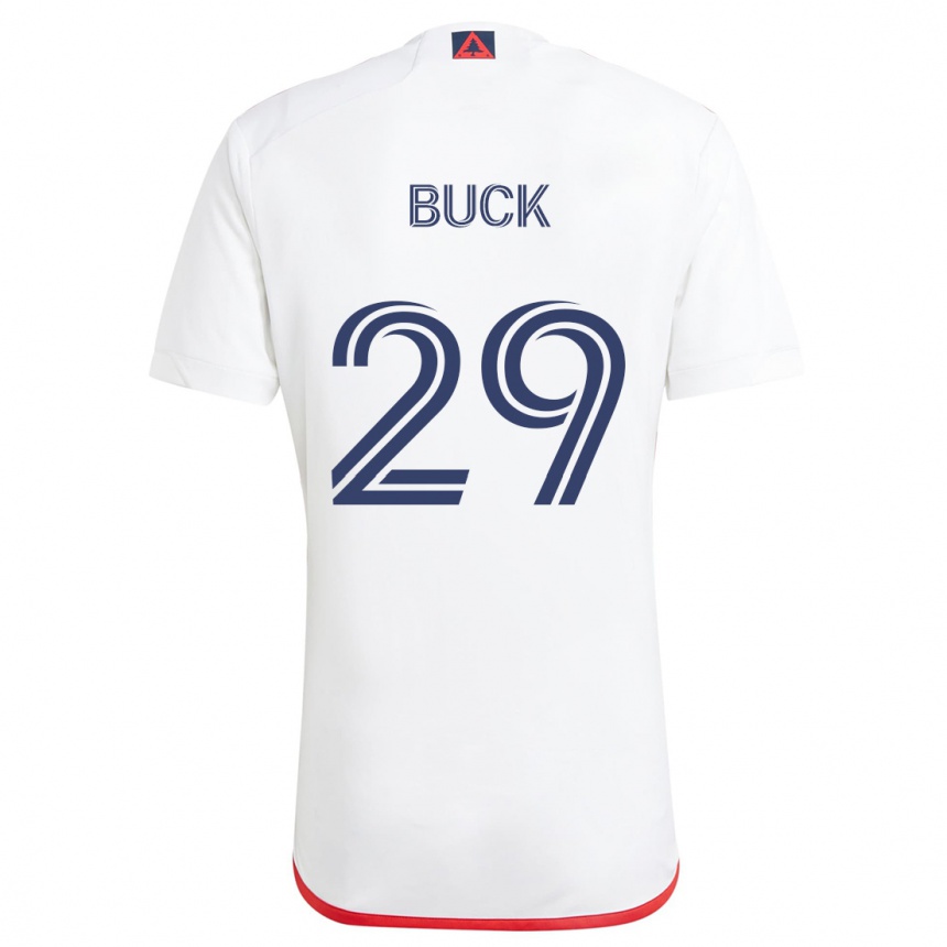 Herren Fußball Noel Buck #29 Weiß Rot Auswärtstrikot Trikot 2024/25 T-Shirt Luxemburg