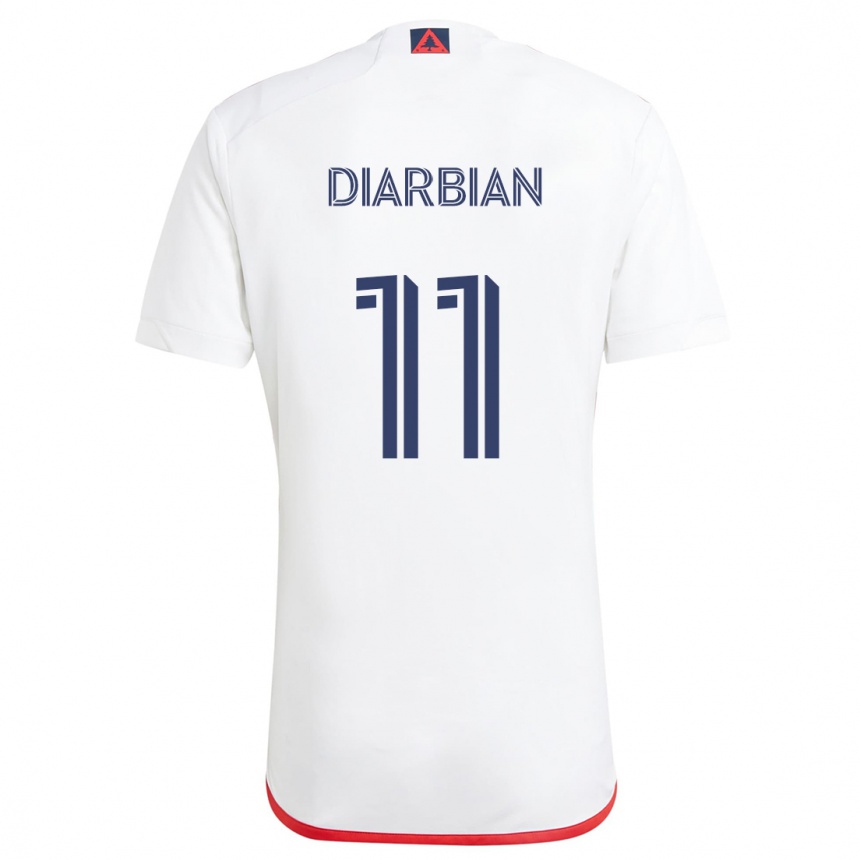 Herren Fußball Gevork Diarbian #11 Weiß Rot Auswärtstrikot Trikot 2024/25 T-Shirt Luxemburg