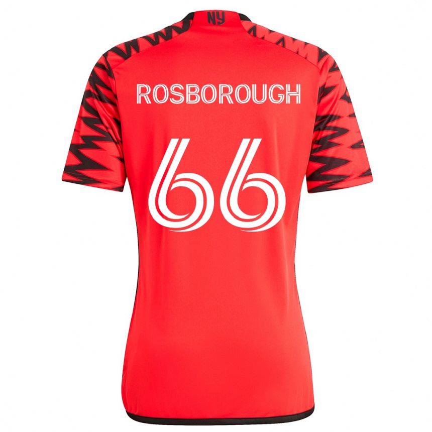 Herren Fußball Tanner Rosborough #66 Rot Schwarz Weiß Auswärtstrikot Trikot 2024/25 T-Shirt Luxemburg