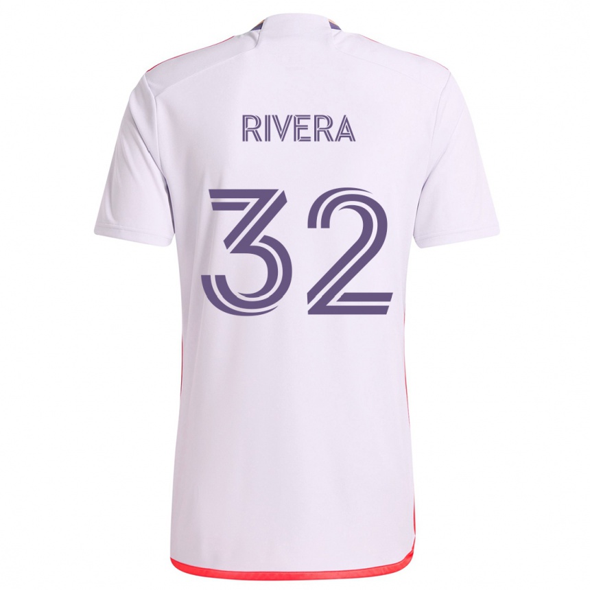 Herren Fußball Wilfredo Rivera #32 Weiß Rot Lila Auswärtstrikot Trikot 2024/25 T-Shirt Luxemburg