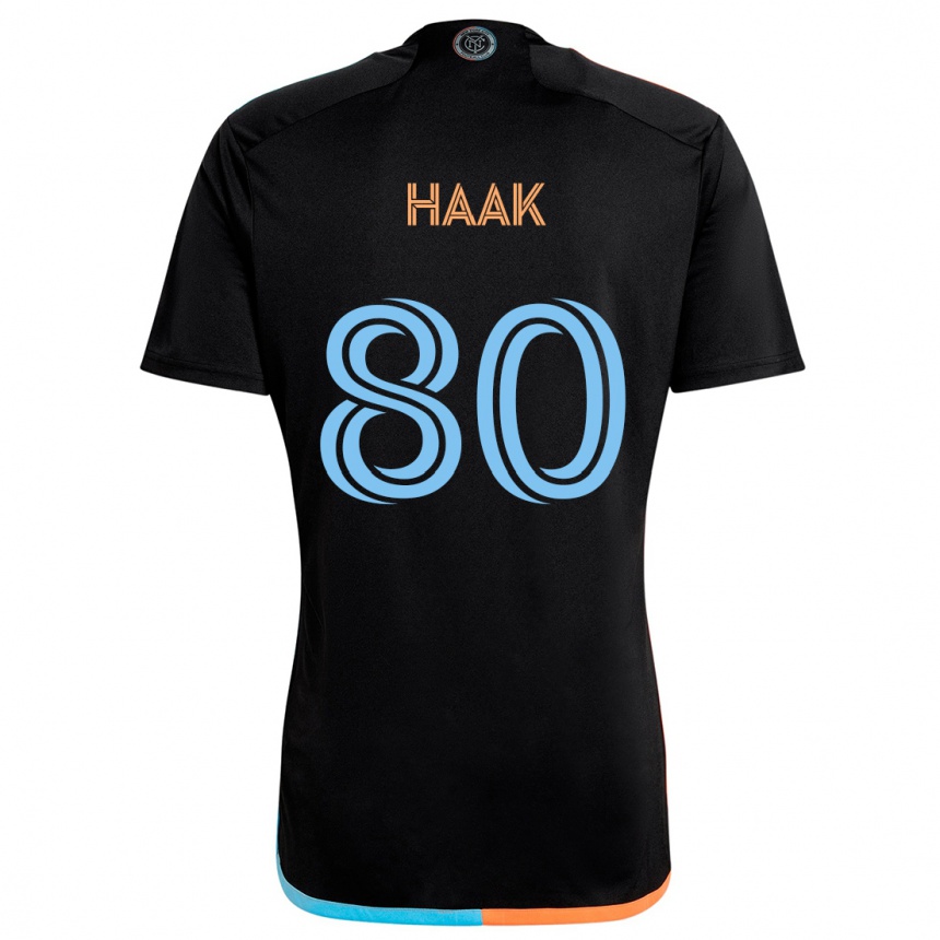 Herren Fußball Justin Haak #80 Schwarz Orange Blau Auswärtstrikot Trikot 2024/25 T-Shirt Luxemburg