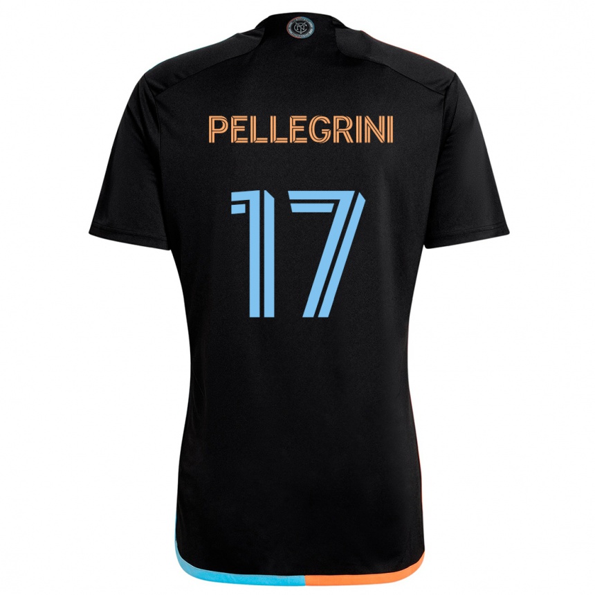 Herren Fußball Matías Pellegrini #17 Schwarz Orange Blau Auswärtstrikot Trikot 2024/25 T-Shirt Luxemburg