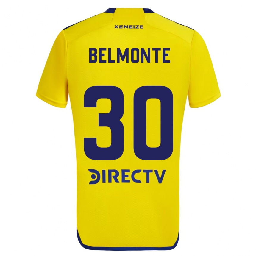 Herren Fußball Tomás Belmonte #30 Gelb Blau Auswärtstrikot Trikot 2024/25 T-Shirt Luxemburg