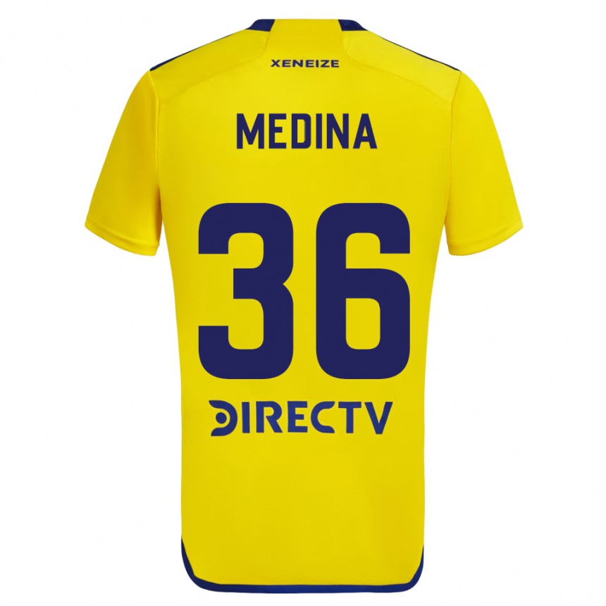 Herren Fußball Cristian Medina #36 Gelb Blau Auswärtstrikot Trikot 2024/25 T-Shirt Luxemburg