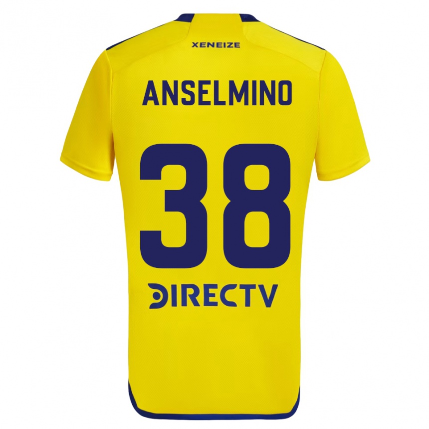 Herren Fußball Aarón Anselmino #38 Gelb Blau Auswärtstrikot Trikot 2024/25 T-Shirt Luxemburg