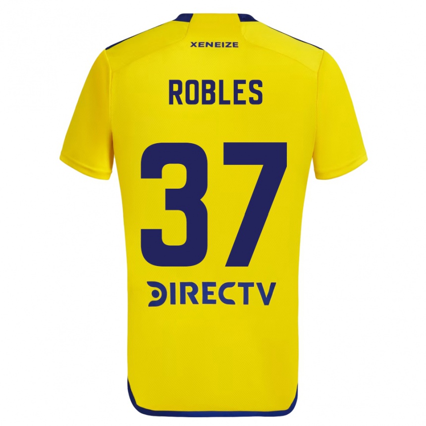 Herren Fußball Sebastián Díaz Robles #37 Gelb Blau Auswärtstrikot Trikot 2024/25 T-Shirt Luxemburg