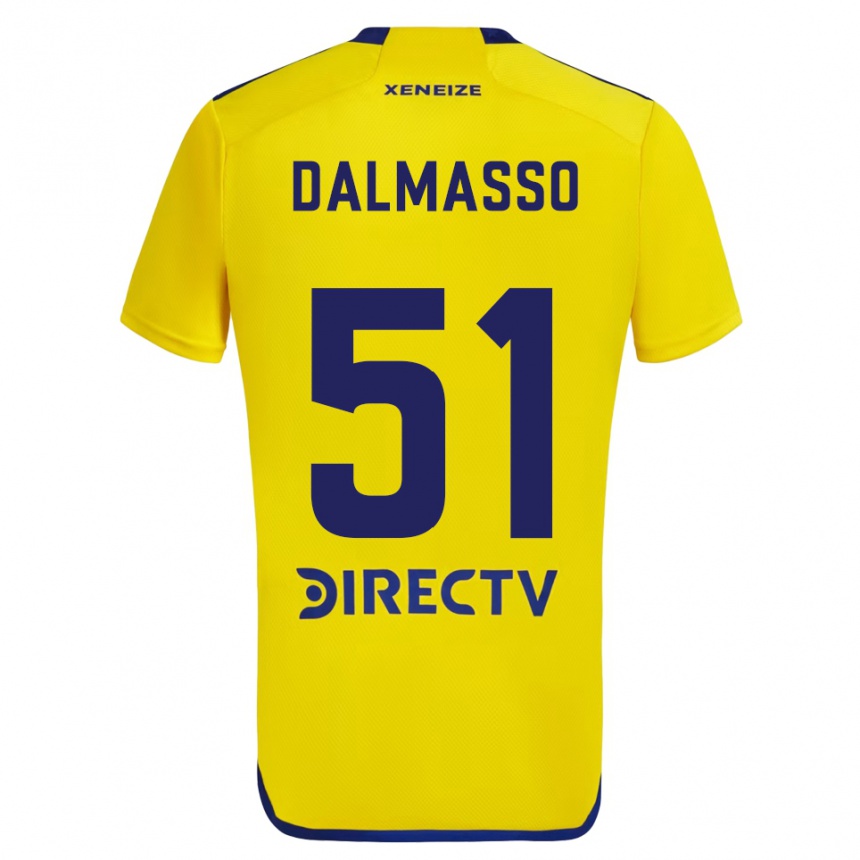 Herren Fußball Santiago Dalmasso #51 Gelb Blau Auswärtstrikot Trikot 2024/25 T-Shirt Luxemburg