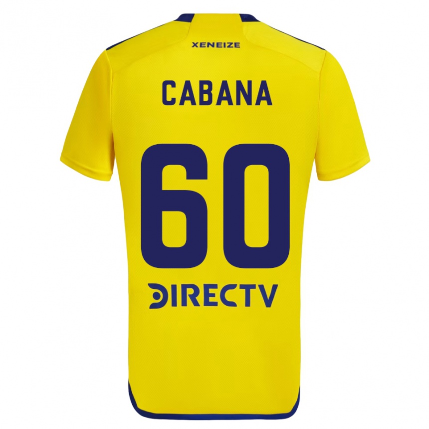 Herren Fußball Juan Pablo Cabaña #60 Gelb Blau Auswärtstrikot Trikot 2024/25 T-Shirt Luxemburg