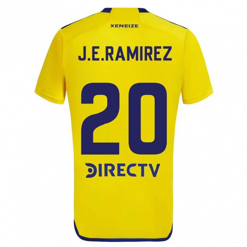 Herren Fußball Juan Edgardo Ramirez #20 Gelb Blau Auswärtstrikot Trikot 2024/25 T-Shirt Luxemburg