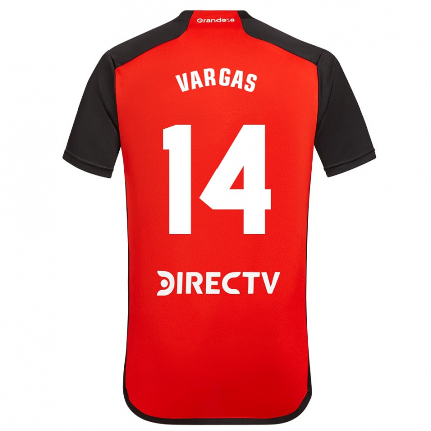 Herren Fußball Agustina Vargas #14 Rot Schwarz Weiß Auswärtstrikot Trikot 2024/25 T-Shirt Luxemburg