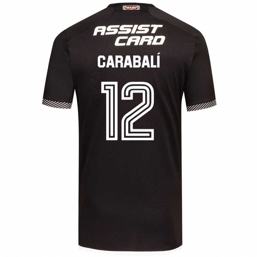 Herren Fußball Omar Carabalí #12 Schwarz-Weiss Auswärtstrikot Trikot 2024/25 T-Shirt Luxemburg