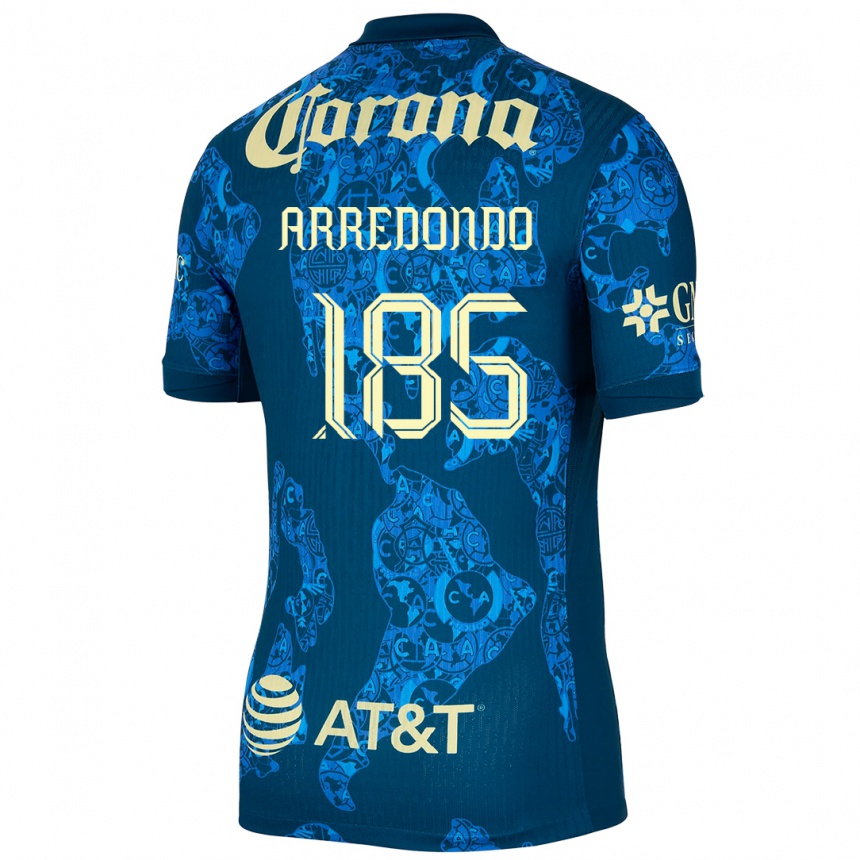 Herren Fußball Aarón Arredondo #185 Blau Gelb Auswärtstrikot Trikot 2024/25 T-Shirt Luxemburg