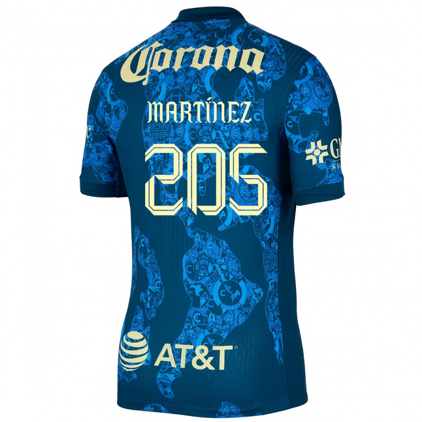 Herren Fußball Sebastián Martínez #205 Blau Gelb Auswärtstrikot Trikot 2024/25 T-Shirt Luxemburg