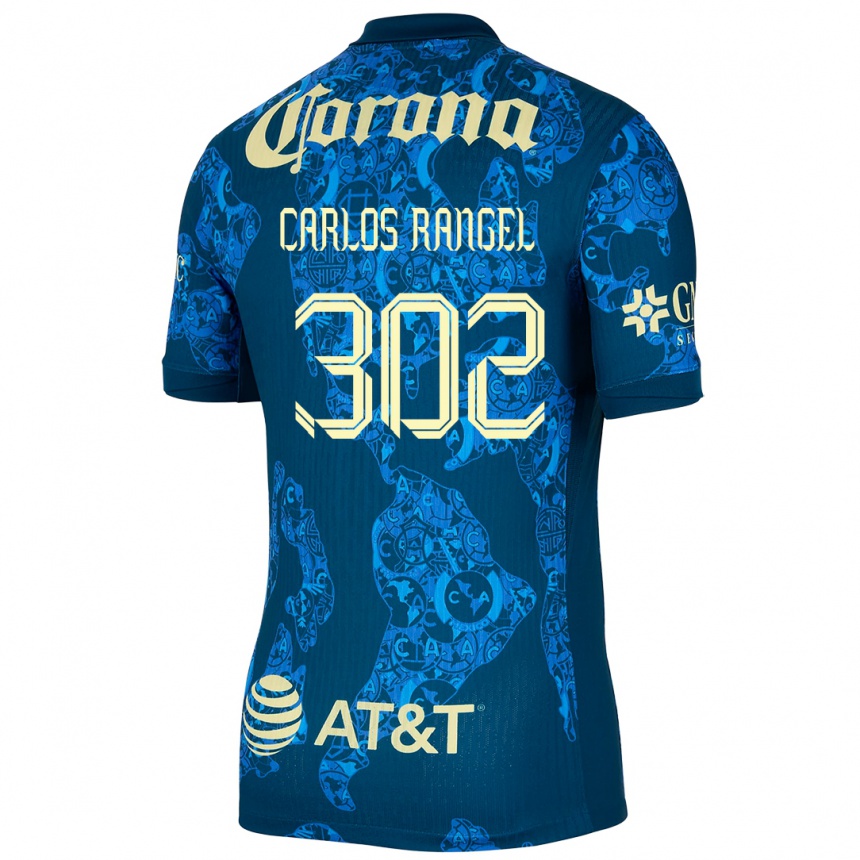 Herren Fußball Juan Carlos Rangel #302 Blau Gelb Auswärtstrikot Trikot 2024/25 T-Shirt Luxemburg