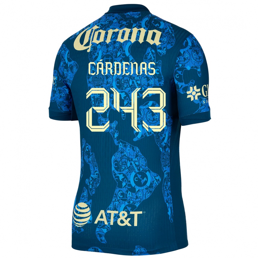 Herren Fußball Alejandro Cárdenas #243 Blau Gelb Auswärtstrikot Trikot 2024/25 T-Shirt Luxemburg