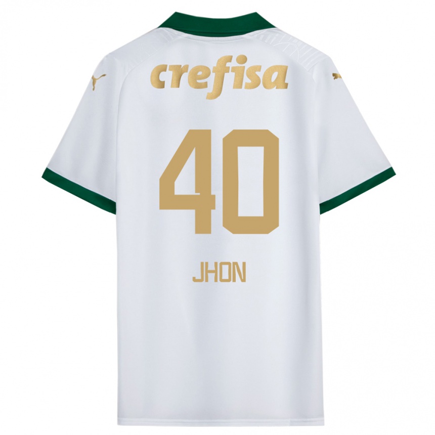 Herren Fußball Jhon Jhon #40 Weiß Grün Auswärtstrikot Trikot 2024/25 T-Shirt Luxemburg