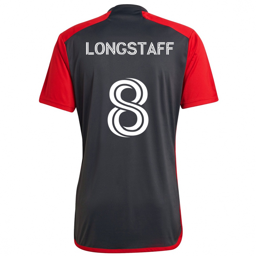 Damen Fußball Matty Longstaff #8 Grau Rot Heimtrikot Trikot 2024/25 T-Shirt Luxemburg