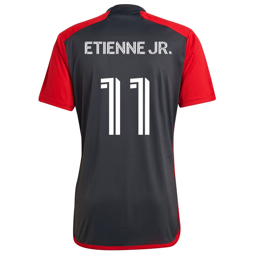 Damen Fußball Derrick Etienne Jr. #11 Grau Rot Heimtrikot Trikot 2024/25 T-Shirt Luxemburg