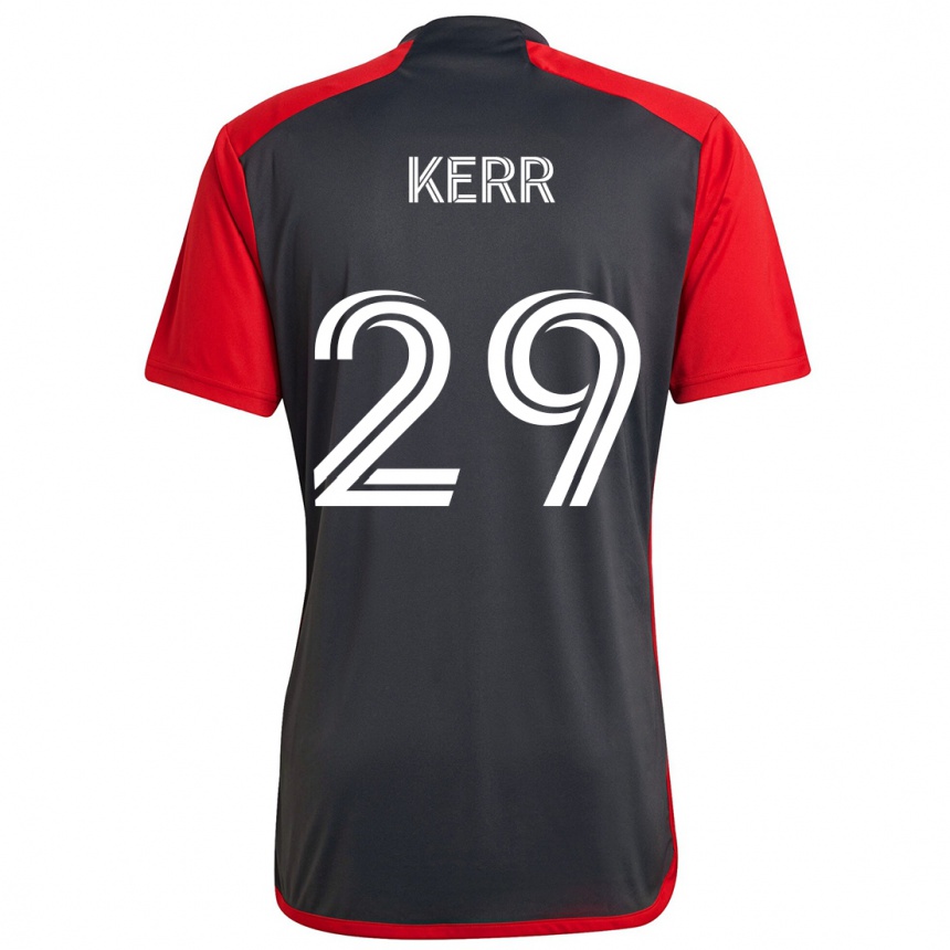 Damen Fußball Deandre Kerr #29 Grau Rot Heimtrikot Trikot 2024/25 T-Shirt Luxemburg