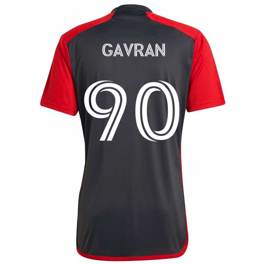 Damen Fußball Luka Gavran #90 Grau Rot Heimtrikot Trikot 2024/25 T-Shirt Luxemburg