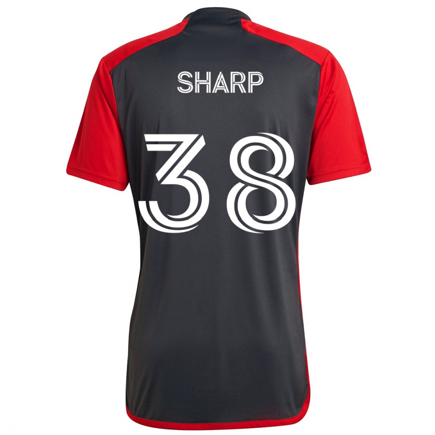 Damen Fußball Charlie Sharp #38 Grau Rot Heimtrikot Trikot 2024/25 T-Shirt Luxemburg