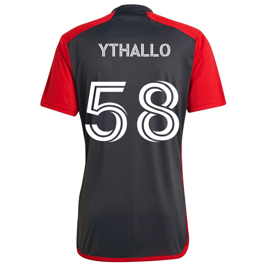 Damen Fußball Ythallo #58 Grau Rot Heimtrikot Trikot 2024/25 T-Shirt Luxemburg