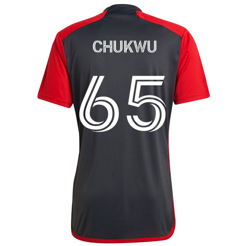 Damen Fußball Joses Chukwu #65 Grau Rot Heimtrikot Trikot 2024/25 T-Shirt Luxemburg