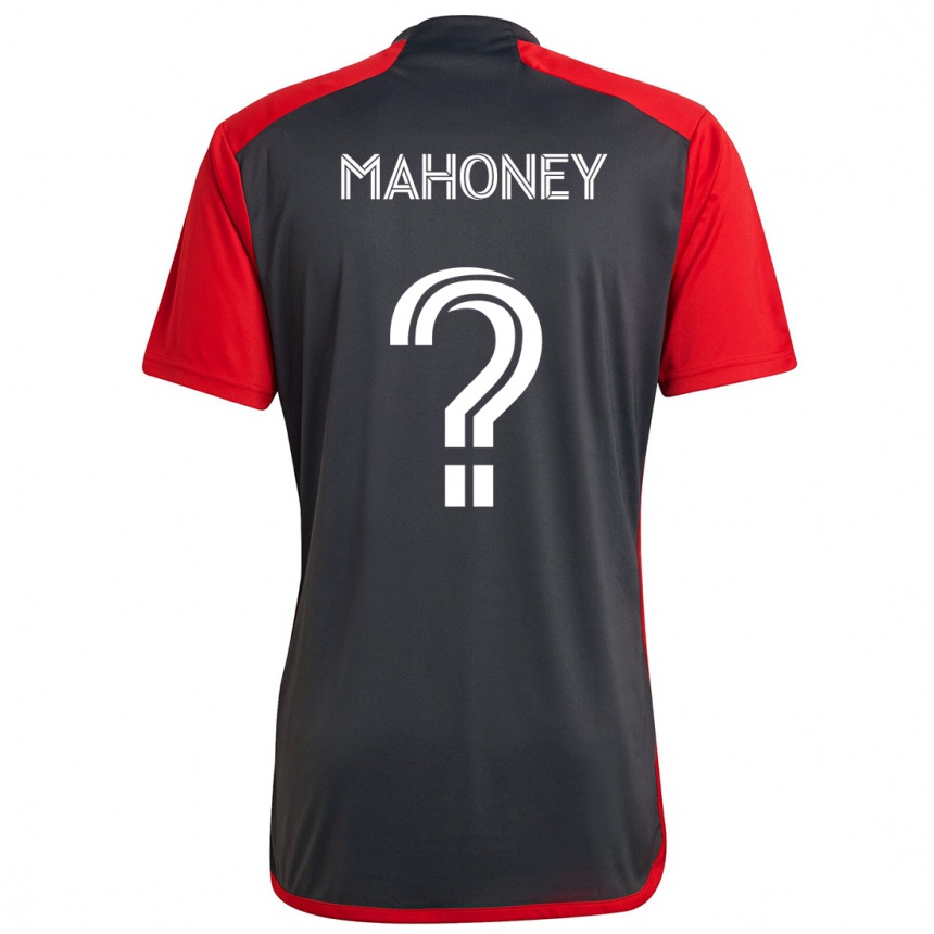 Damen Fußball Adrian Mahoney #0 Grau Rot Heimtrikot Trikot 2024/25 T-Shirt Luxemburg