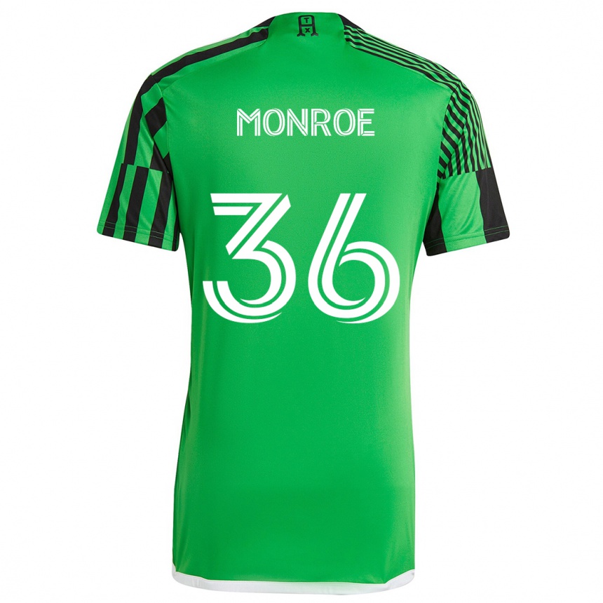 Damen Fußball Greg Monroe #36 Grün Schwarz Heimtrikot Trikot 2024/25 T-Shirt Luxemburg