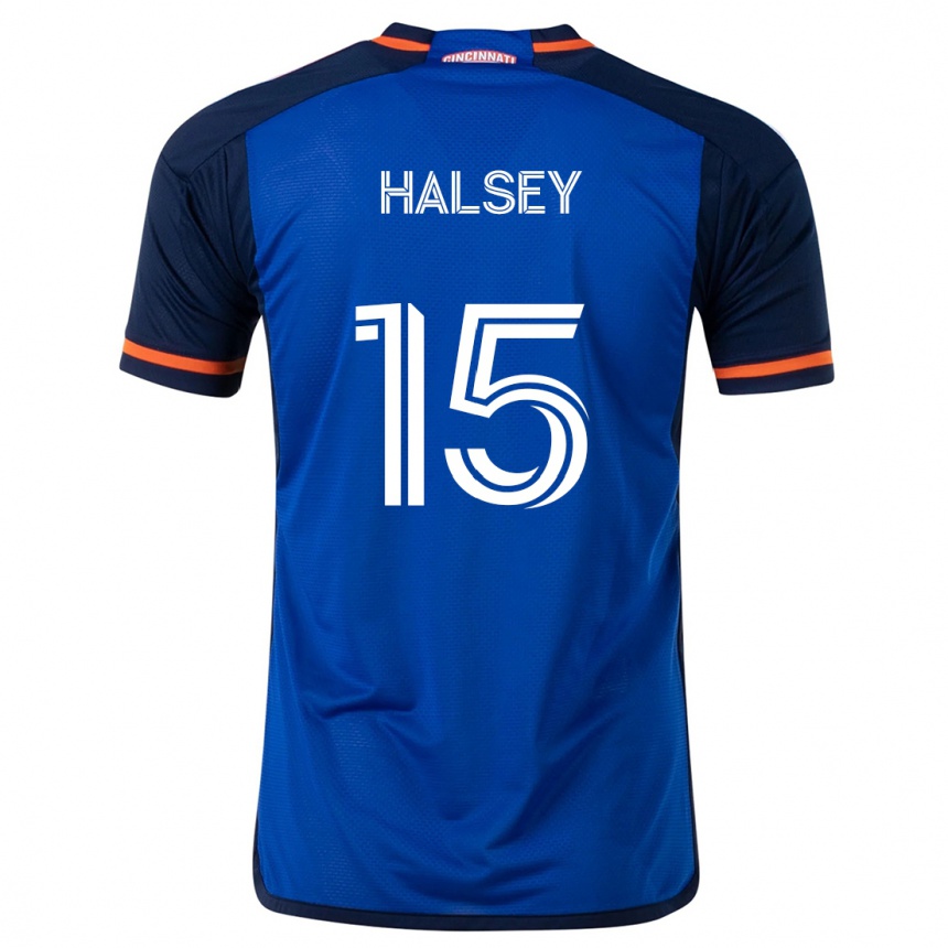 Damen Fußball Bret Halsey #15 Blau Weiss Heimtrikot Trikot 2024/25 T-Shirt Luxemburg