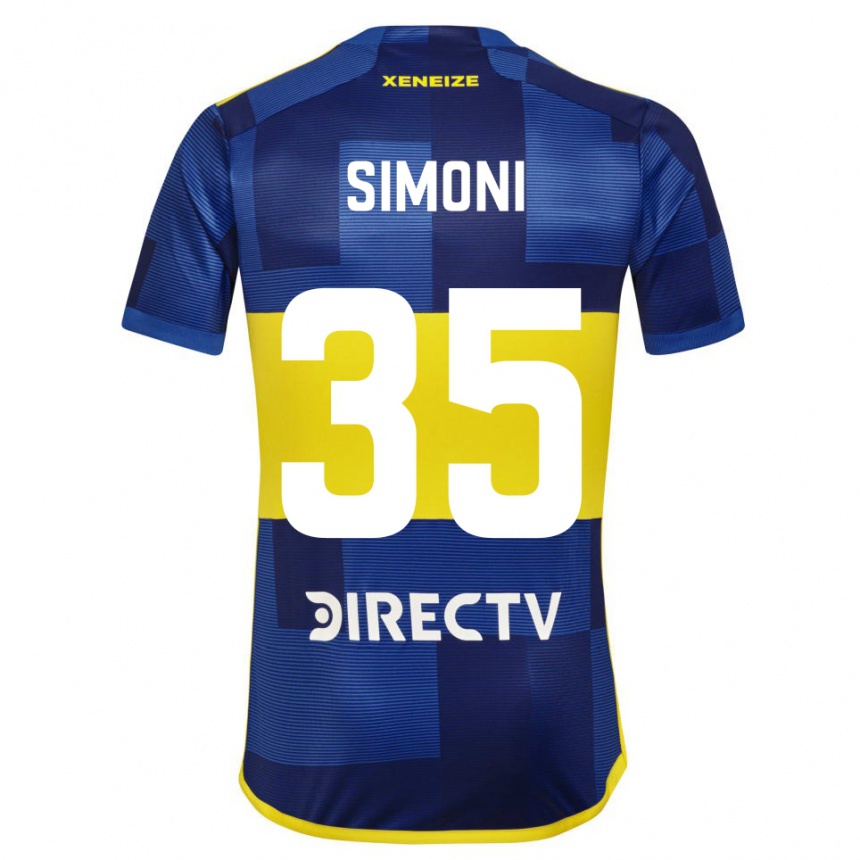 Damen Fußball Valentino Simoni #35 Blau Gelb Heimtrikot Trikot 2024/25 T-Shirt Luxemburg