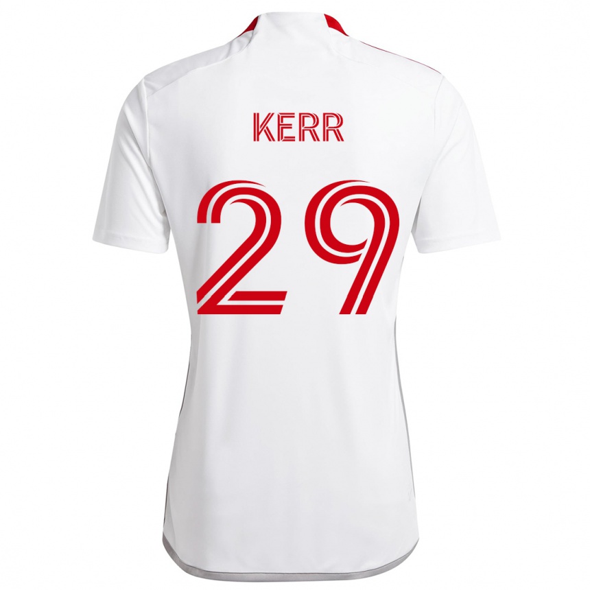 Damen Fußball Deandre Kerr #29 Weiß Rot Auswärtstrikot Trikot 2024/25 T-Shirt Luxemburg