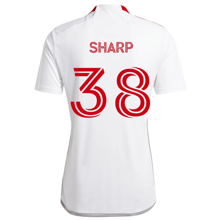 Damen Fußball Charlie Sharp #38 Weiß Rot Auswärtstrikot Trikot 2024/25 T-Shirt Luxemburg