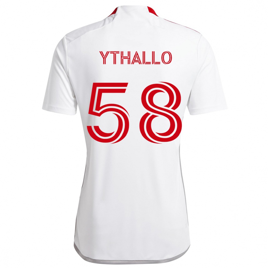 Damen Fußball Ythallo #58 Weiß Rot Auswärtstrikot Trikot 2024/25 T-Shirt Luxemburg