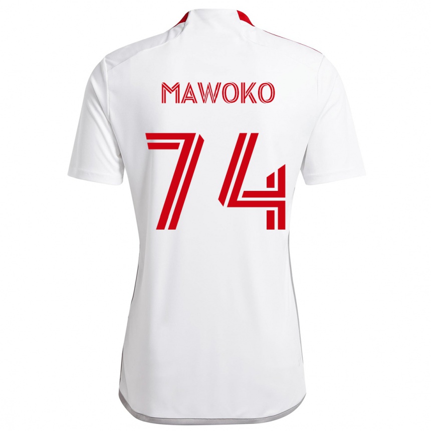 Damen Fußball Kundai Mawoko #74 Weiß Rot Auswärtstrikot Trikot 2024/25 T-Shirt Luxemburg