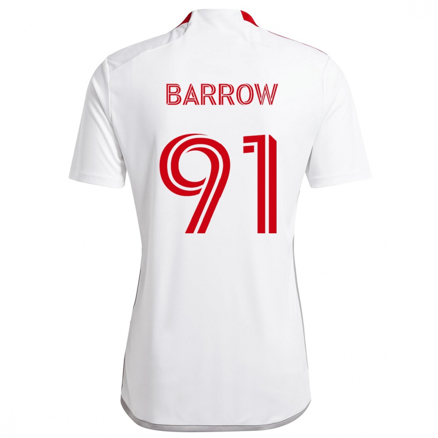 Damen Fußball Dékwon Barrow #91 Weiß Rot Auswärtstrikot Trikot 2024/25 T-Shirt Luxemburg