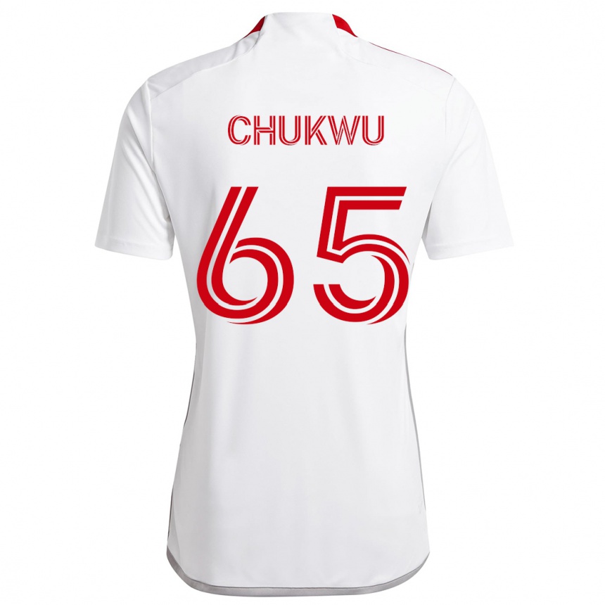 Damen Fußball Joses Chukwu #65 Weiß Rot Auswärtstrikot Trikot 2024/25 T-Shirt Luxemburg