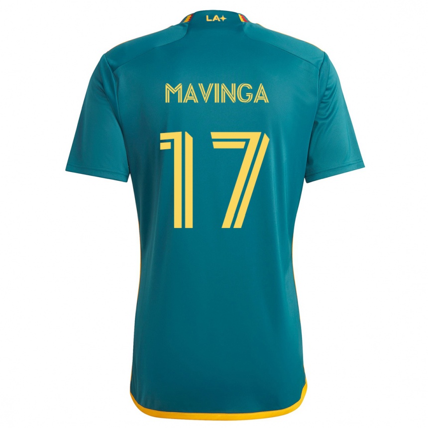 Damen Fußball Chris Mavinga #17 Grün Gelb Auswärtstrikot Trikot 2024/25 T-Shirt Luxemburg