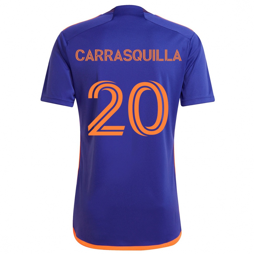 Damen Fußball Adalberto Carrasquilla #20 Lila Orange Auswärtstrikot Trikot 2024/25 T-Shirt Luxemburg