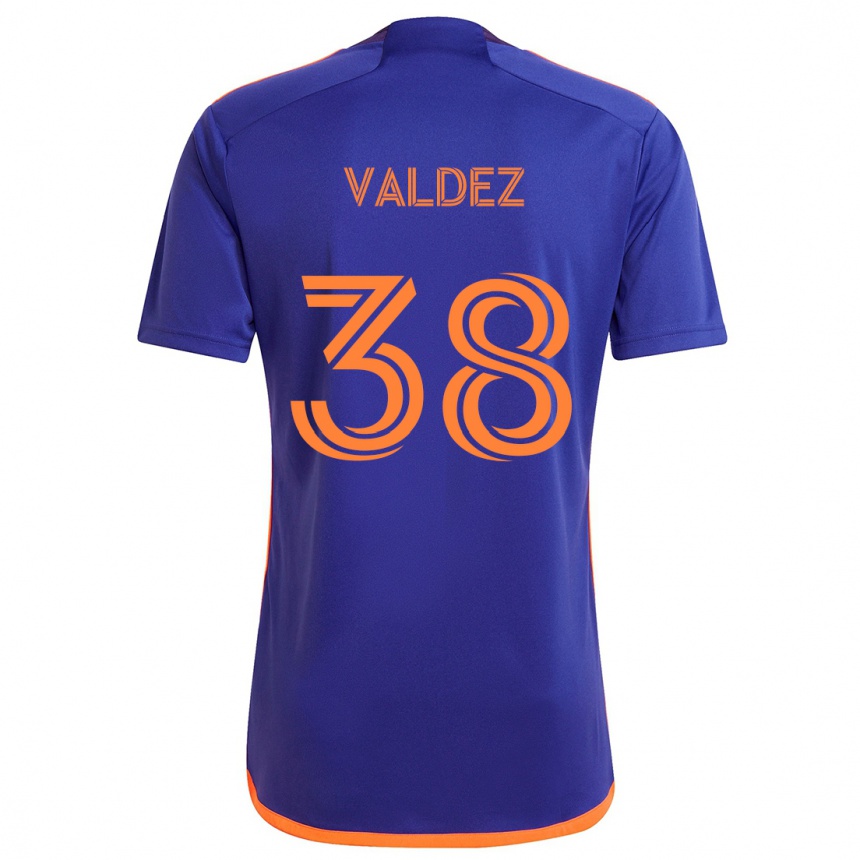 Damen Fußball Xavier Valdez #38 Lila Orange Auswärtstrikot Trikot 2024/25 T-Shirt Luxemburg