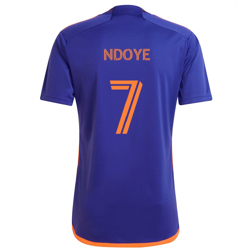 Damen Fußball Papa Ndoye #7 Lila Orange Auswärtstrikot Trikot 2024/25 T-Shirt Luxemburg