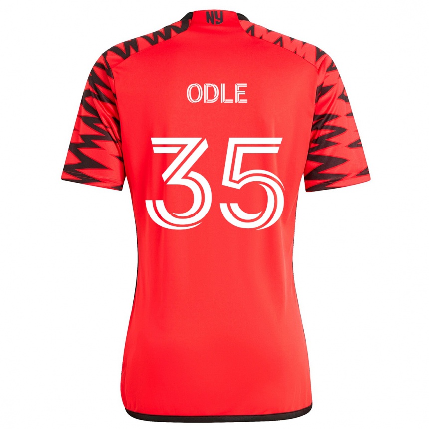 Damen Fußball Dallas Odle #35 Rot Schwarz Weiß Auswärtstrikot Trikot 2024/25 T-Shirt Luxemburg