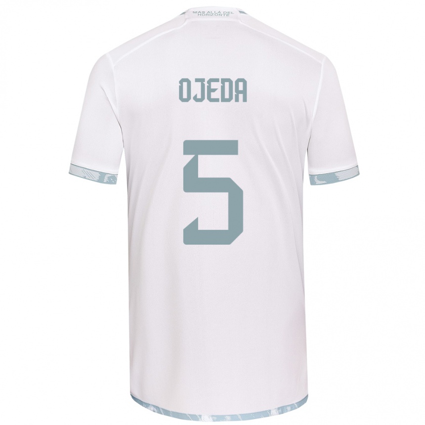 Damen Fußball Emmanuel Ojeda #5 Weiß Grau Auswärtstrikot Trikot 2024/25 T-Shirt Luxemburg